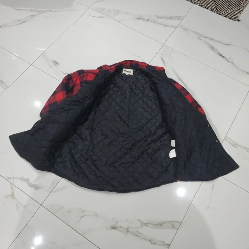 MARK'S Thick Cozy Red Quilted Shirt Jacket - Picture 8 of 14